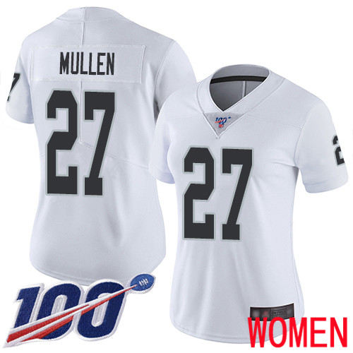 Oakland Raiders Limited White Women Trayvon Mullen Road Jersey NFL Football #27 100th Season Vapor Jersey